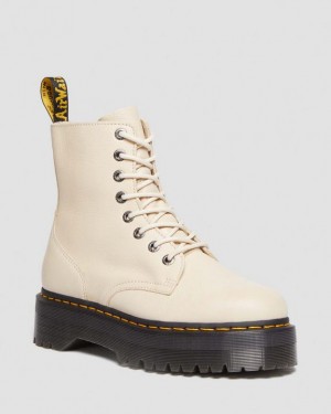 Beige Men's Dr Martens Jadon III Boot Pisa Leather Platform Shoes | USA_Dr16243