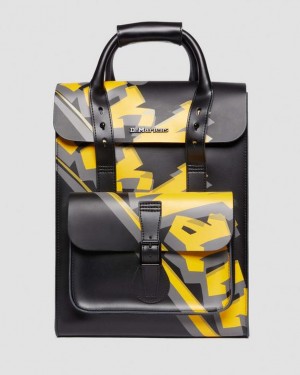 Black Accessories Dr Martens Airwair Print Leather Backpack Bags | USA_Dr85938