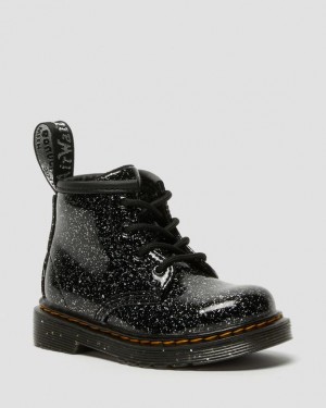 Black Kids' Dr Martens Infant 1460 Glitter Ankle Boots | USA_Dr40353