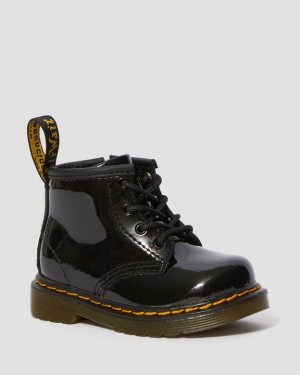 Black Kids' Dr Martens Infant 1460 Patent Leather Lace Up Boots | USA_Dr80755