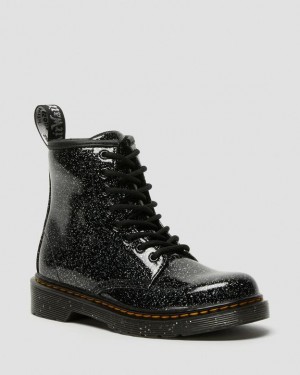 Black Kids' Dr Martens Junior 1460 Glitter Lace Up Boots | USA_Dr97500