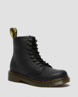 Black Kids' Dr Martens Junior 1460 Softy T Leather Lace Up Boots | USA_Dr54017