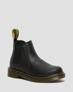 Black Kids' Dr Martens Junior 2976 Softy T Leather Chelsea Boots | USA_Dr37472