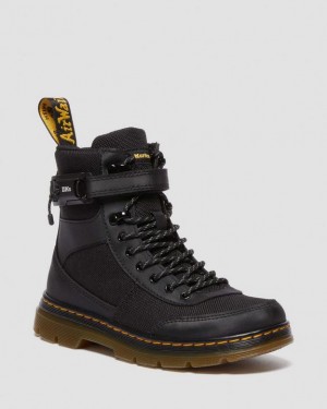 Black Kids' Dr Martens Junior Combs Tech Extra Tough Poly Casual Boots | USA_Dr28024