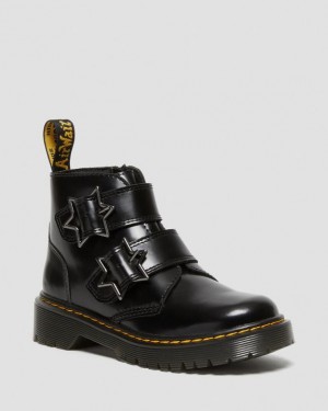 Black Kids' Dr Martens Junior Devon Bex Leather Ankle Boots | USA_Dr29874