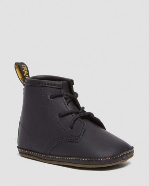 Black Kids' Dr Martens Newborn 1460 Auburn Leather Booties Boots | USA_Dr98624