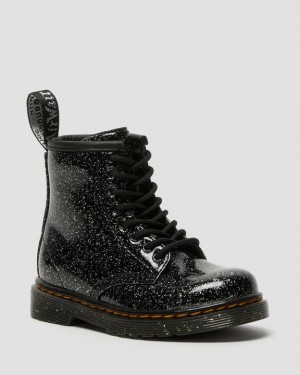 Black Kids' Dr Martens Toddler 1460 Glitter Lace Up Boots | USA_Dr99594