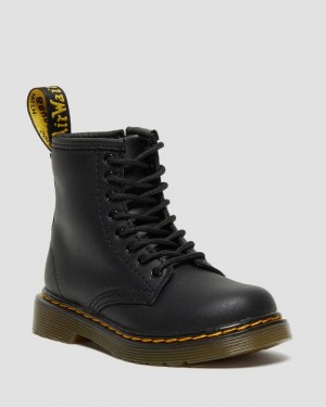 Black Kids' Dr Martens Toddler 1460 Softy T Leather Lace Up Boots | USA_Dr94686