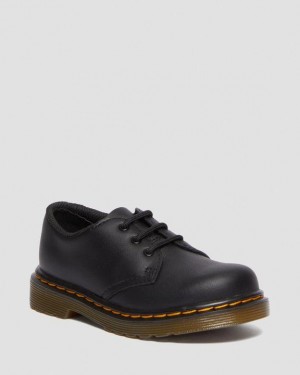 Black Kids' Dr Martens Toddler 1461 Softy T Leather Oxford Shoes | USA_Dr23814