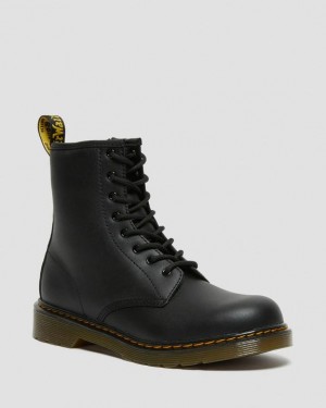 Black Kids' Dr Martens Youth 1460 Softy T Leather Lace Up Boots | USA_Dr70852