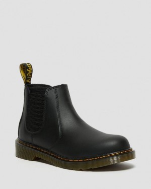 Black Kids' Dr Martens Youth 2976 Softy T Leather Chelsea Boots | USA_Dr76245