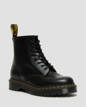 Black Men's Dr Martens 1460 Bex Smooth Leather Lace Up Platform Shoes | USA_Dr74084