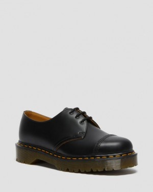 Black Men's Dr Martens 1461 Bex Made in England Toe Cap Oxford Shoes | USA_Dr16697