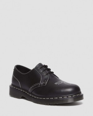 Black Men's Dr Martens 1461 Gothic Americana Leather Oxford Shoes | USA_Dr97628