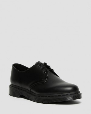 Black Men's Dr Martens 1461 Mono Smooth Leather Oxford Shoes | USA_Dr94728