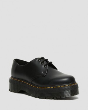 Black Men's Dr Martens 1461 Smooth Leather Platform Shoes | USA_Dr37124