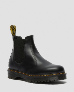 Black Men's Dr Martens 2976 Bex Smooth Leather Chelsea Platform Shoes | USA_Dr42996