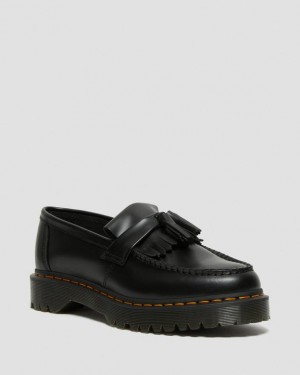 Black Men's Dr Martens Adrian Bex Smooth Leather Tassel Shoes | USA_Dr73766