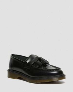 Black Men's Dr Martens Adrian Smooth Leather Tassel Shoes | USA_Dr62729