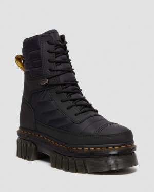 Black Men's Dr Martens Audrick Quilted Ankle Platform Shoes | USA_Dr69999