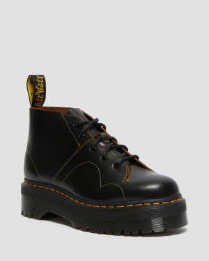 Black Men's Dr Martens Church Monkey Platform Shoes | USA_Dr25724