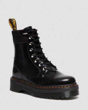 Black Men's Dr Martens Jadon II Boot Hardware Buttero Leather Platform Shoes | USA_Dr15484