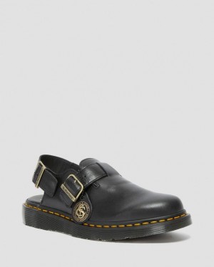 Black Men's Dr Martens Jorge Made in England Leather Slingback Sandals | USA_Dr81225