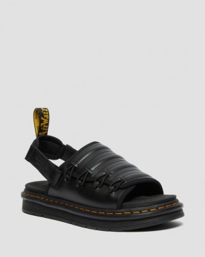 Black Men's Dr Martens Mura Suicoke Leather Sandals | USA_Dr96731