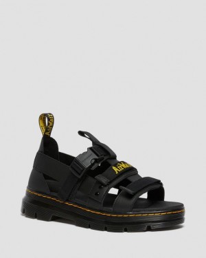 Black Men's Dr Martens Pearson Webbing Sandals | USA_Dr99581