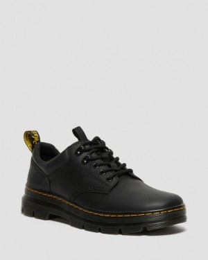 Black Men's Dr Martens Reeder Wyoming Leather Utility Shoes | USA_Dr13128