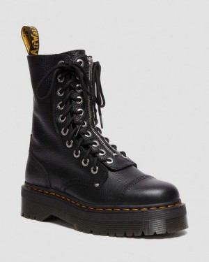 Black Men's Dr Martens Sinclair Hi Milled Nappa Leather Platform Shoes | USA_Dr83508