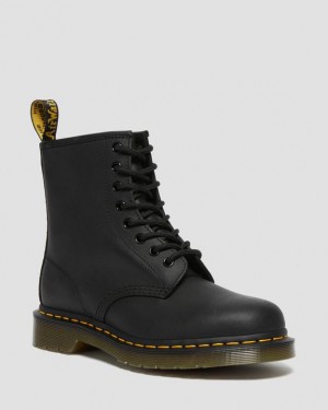 Black Women's Dr Martens 1460 Greasy Leather Lace Up Boots | USA_Dr81230