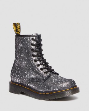 Black Women's Dr Martens 1460 Metallic Splatter Suede Lace Up Boots | USA_Dr61353