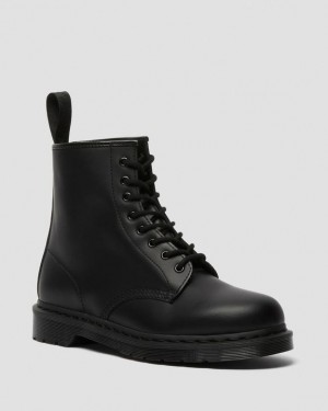 Black Women's Dr Martens 1460 Mono Smooth Leather Lace Up Boots | USA_Dr77610