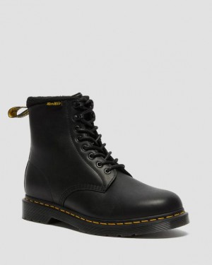 Black Women's Dr Martens 1460 Pascal Warmwair Leather Lace Up Boots | USA_Dr87344