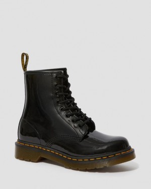 Black Women's Dr Martens 1460 Women's Patent Leather Lace Up Boots | USA_Dr59392