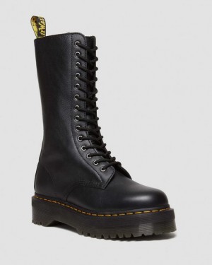 Black Women's Dr Martens 1B99 Pisa Leather Mid Calf Lace Up Boots | USA_Dr30583