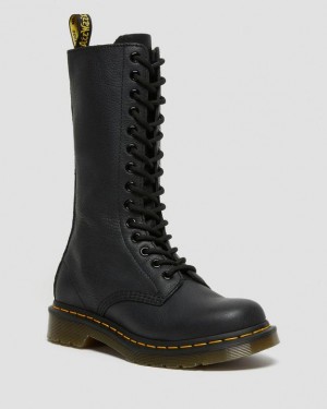 Black Women's Dr Martens 1B99 Virginia Leather Mid Calf Boots | USA_Dr59817