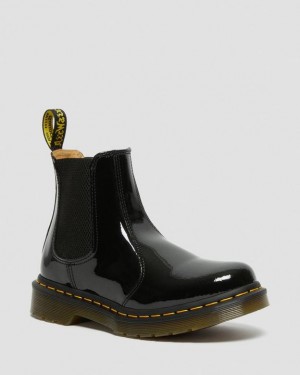 Black Women's Dr Martens 2976 Women's Patent Leather Chelsea Boots | USA_Dr93466