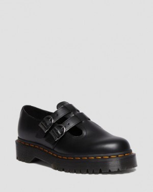 Black Women's Dr Martens 8065 II Bex Smooth Leather Platform Mary Jane Shoes | USA_Dr79749