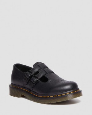 Black Women's Dr Martens 8065 Virginia Leather Mary Jane Shoes | USA_Dr65178