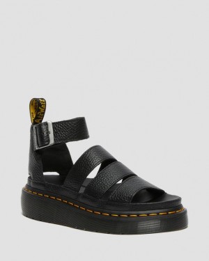 Black Women's Dr Martens Clarissa II Women's Leather Platform Sandals | USA_Dr90071