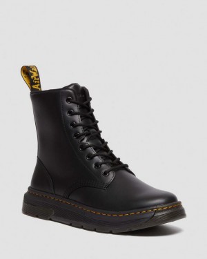 Black Women's Dr Martens Crewson Classic Leather Everyday Boots | USA_Dr99534