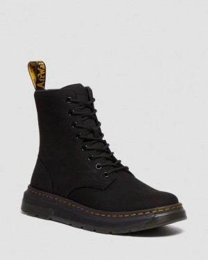 Black Women's Dr Martens Crewson Nubuck Leather Everyday Boots | USA_Dr82349