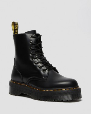 Black Women's Dr Martens Jadon Boot Smooth Leather Platforms Boots | USA_Dr42415