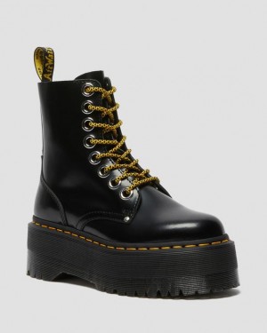 Black Women's Dr Martens Jadon Max Boot Women's Platforms Boots | USA_Dr74745