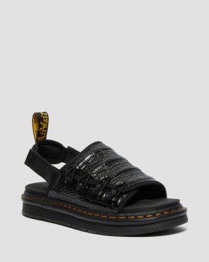 Black Women's Dr Martens Mura Suicoke Croco Leather Sandals | USA_Dr49523