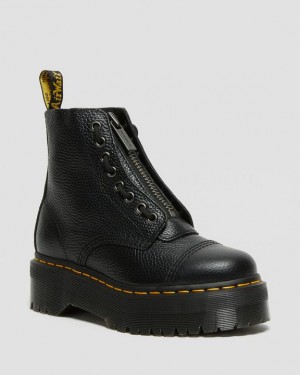 Black Women's Dr Martens Sinclair Milled Nappa Leather Platform Boots | USA_Dr81199