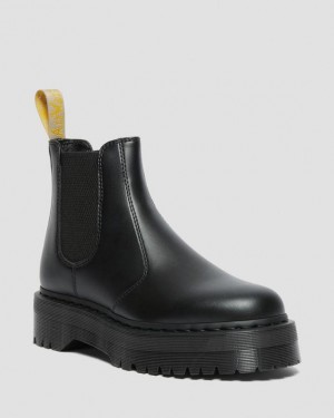 Black Women's Dr Martens Vegan 2976 Felix Chelsea Platform Shoes | USA_Dr58568