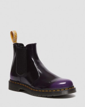 Black / Purple Women's Dr Martens Vegan 2976 Chelsea Boots | USA_Dr69635